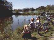 Radlerpause am Weiher